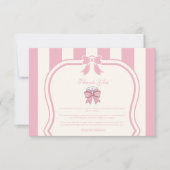 Nurse Fancy Coquette Roze Bow Afstuderen Bedankkaart (Voorkant)