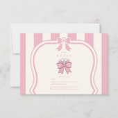 Nurse Fancy Coquette Roze Bow Afstuderen RSVP Kaartje (Voorkant)