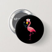 Nurse Flamingo - Funny Flamingo Lover Nursing Ronde Button 5,7 Cm (Voorkant /achterkant)