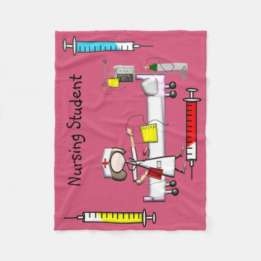 Nurse Fleece Blanket roze #5 (Voorkant)