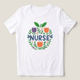Nurse Floral Tulip Design Tri-Blend Shirt
