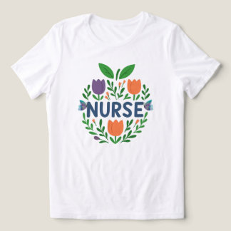 Nurse Floral Tulip Design Tri-Blend Shirt