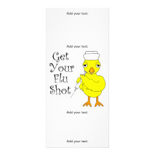 Nurse Flu Shot Chick Reclamekaart