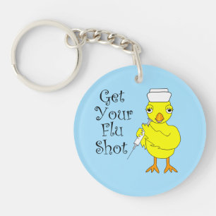 Nurse Flu Shot Chick Sleutelhanger