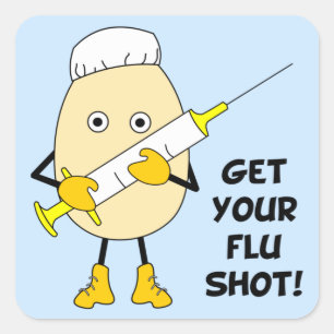 Nurse Flu Shot Egghead Vierkante Sticker
