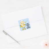 Nurse Flu Shot Egghead Vierkante Sticker (Envelop)