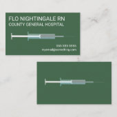 Nurse Flu Shot Green Visitekaartje (Voorkant / Achterkant)
