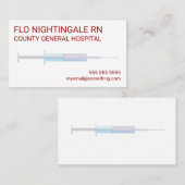 Nurse Flu Shot White Visitekaartje (Voorkant / Achterkant)