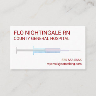 Nurse Flu Shot White Visitekaartje