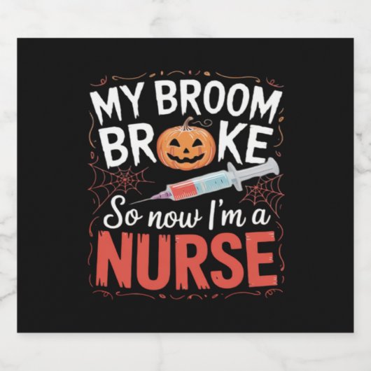 Nurse Funny Halloween Nursing Essential T-shirt_1 Sparkling Wijnetiket (Enkel label)