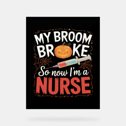 Nurse Funny Halloween Nursing Essential T-shirt Acryl Bord (Voorkant)