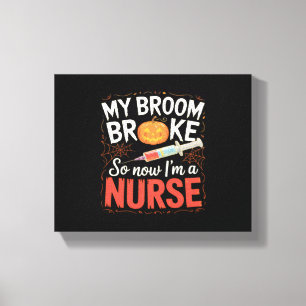 Nurse Funny Halloween Nursing Essential T-shirt Canvas Afdruk