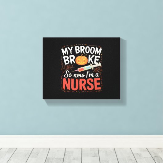 Nurse Funny Halloween Nursing Essential T-shirt Canvas Afdruk (Insitu (Houten vloer))