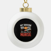 Nurse Funny Halloween Nursing Essential T-shirt Keramische Bal Ornament (Voorkant)