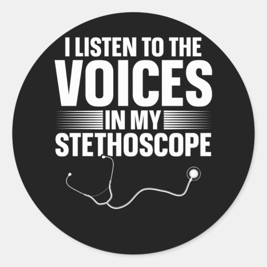 Nurse Funny Stethoscoop Doctor Joke Ronde Sticker (Voorkant)