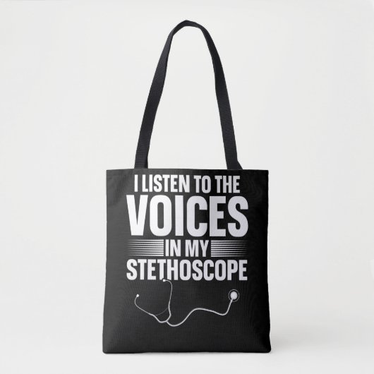 Nurse Funny Stethoscoop Doctor Joke Tote Bag (Voorkant)