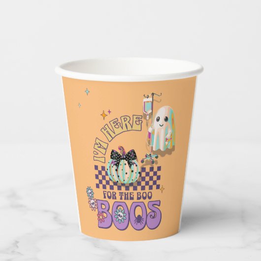 Nurse Ghost Grappige Quote Pumpkin Coquette Kaart Papieren Bekers (Voorkant)