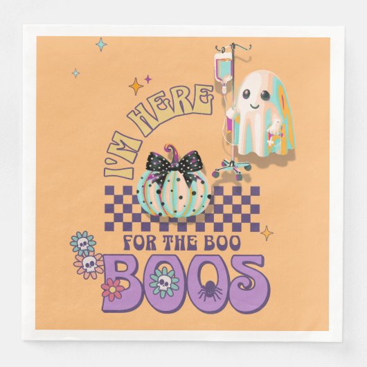 Nurse Ghost Grappige Quote Pumpkin Diner Standaard Servet (Voorkant)