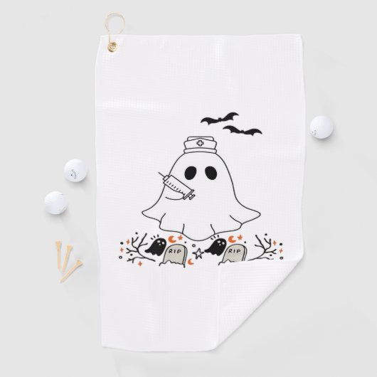 Nurse Ghost Schattige Halloween Design Classic T-s Golfhanddoek (Insitu)