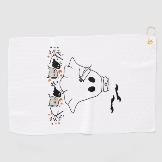 Nurse Ghost Schattige Halloween Design Classic T-s Golfhanddoek (Horizontaal)