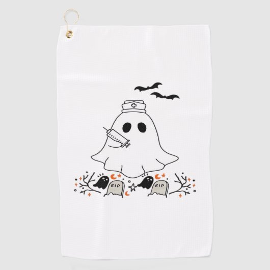 Nurse Ghost Schattige Halloween Design Classic T-s Golfhanddoek (Voorkant)