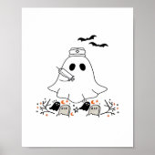 Nurse Ghost Schattige Halloween Design Classic T-s Poster (Voorkant)