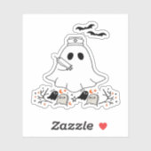 Nurse Ghost Schattige Halloween Design Classic T-s Sticker (Vel)