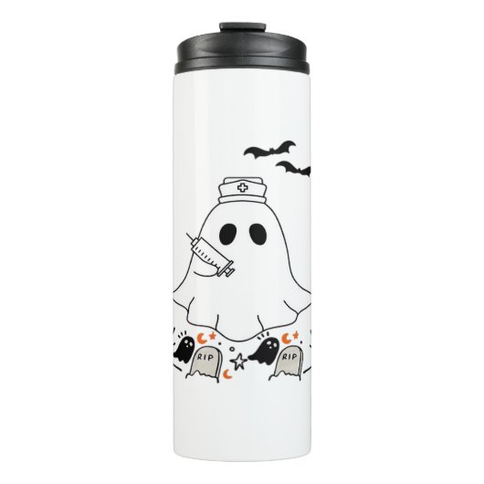 Nurse Ghost Schattige Halloween Design Classic T-s Thermosbeker (Voorkant)