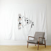 Nurse Ghost Schattige Halloween Design Classic T-s Wandkleed (In Situ (horizontaal))