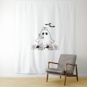 Nurse Ghost Schattige Halloween Design Classic T-s Wandkleed (In situ)