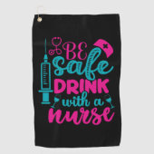 Nurse Gift Be Sale Drink With A Núe Golfhanddoek (Voorkant)