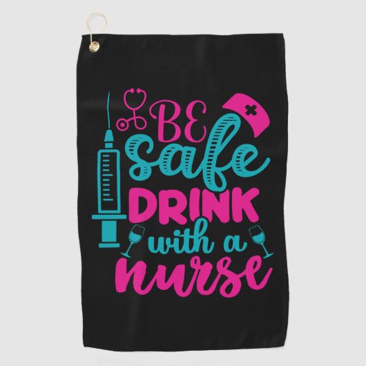 Nurse Gift Be Sale Drink With A Núe Golfhanddoek (Voorkant)