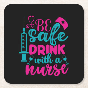 Nurse Gift Be Sale Drink With A Núe Kartonnen Onderzetters