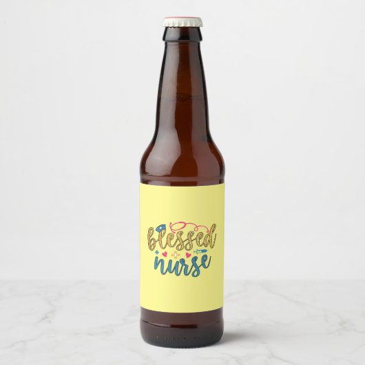 Nurse Gift | Blessed Nurse Bier Etiket (Voorkant)