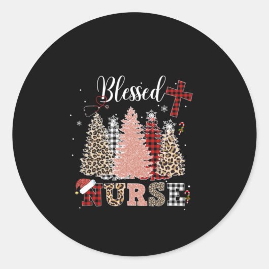 Nurse Gift Blessed Nurse Ronde Sticker (Voorkant)
