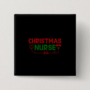 Nurse Gift Christmas Nurse Vierkante Button 5,1 Cm