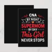 Nurse Gift CNA van nachtelijke supermoeder Notitiekaartje (Voorkant / Achterkant)