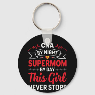 Nurse Gift CNA van nachtelijke supermoeder Sleutelhanger