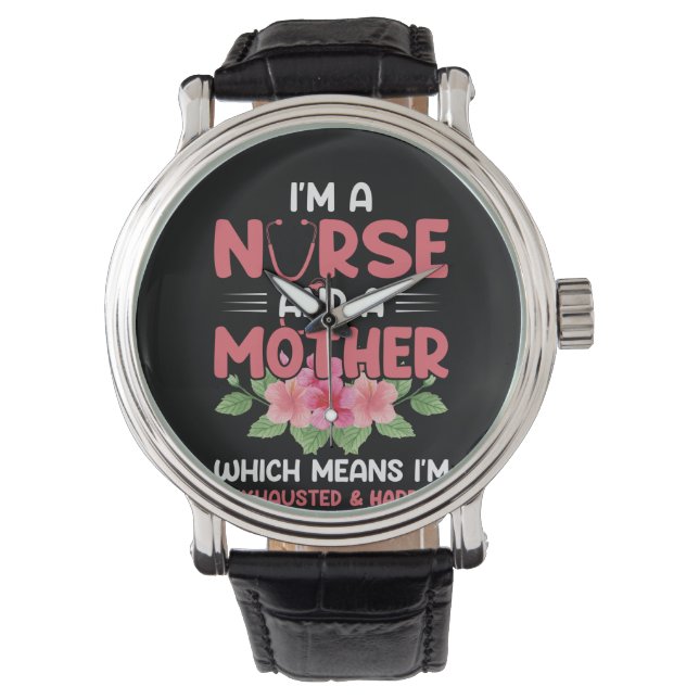 Nurse Gift I'm Nurse And A Mother Horloge (Voorkant)