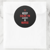 Nurse Gift | Keep Calm I Am A Nurse Ronde Sticker (Tas)