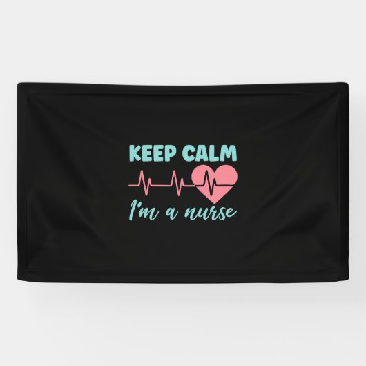 Nurse Gift | Keep Calm I Am A Nurse Spandoek (Horizontaal)