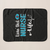 Nurse Gift | Living That Nurse Life Sherpa Deken (Voorkant (horizontaal))
