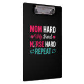 Nurse Gift | Mom Hard Wife Hard Nurse Klembord (Rechts)