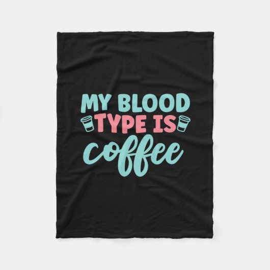 Nurse Gift | My Blood Type Is Coffee Fleece Deken (Voorkant)