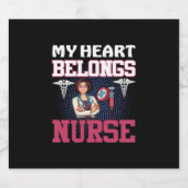 Nurse Gift | My Heart Belongs Nurse Bier Etiket (Enkel label)