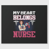 Nurse Gift | My Heart Belongs Nurse Cadeaupapier (Vlak)
