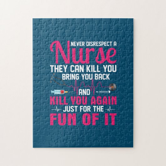 Nurse Gift | Never Disrespect A Nurse Legpuzzel (Verticaal)