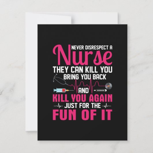 Nurse Gift Never Disrespect A Nurse Notitiekaartje (Voorkant)