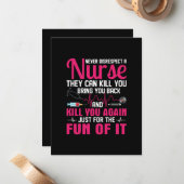 Nurse Gift Never Disrespect A Nurse Notitiekaartje (Voorkant / Achterkant in situ)