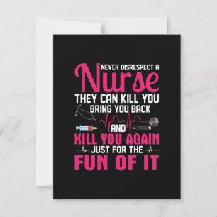 Nurse Gift Never Disrespect A Nurse Notitiekaartje